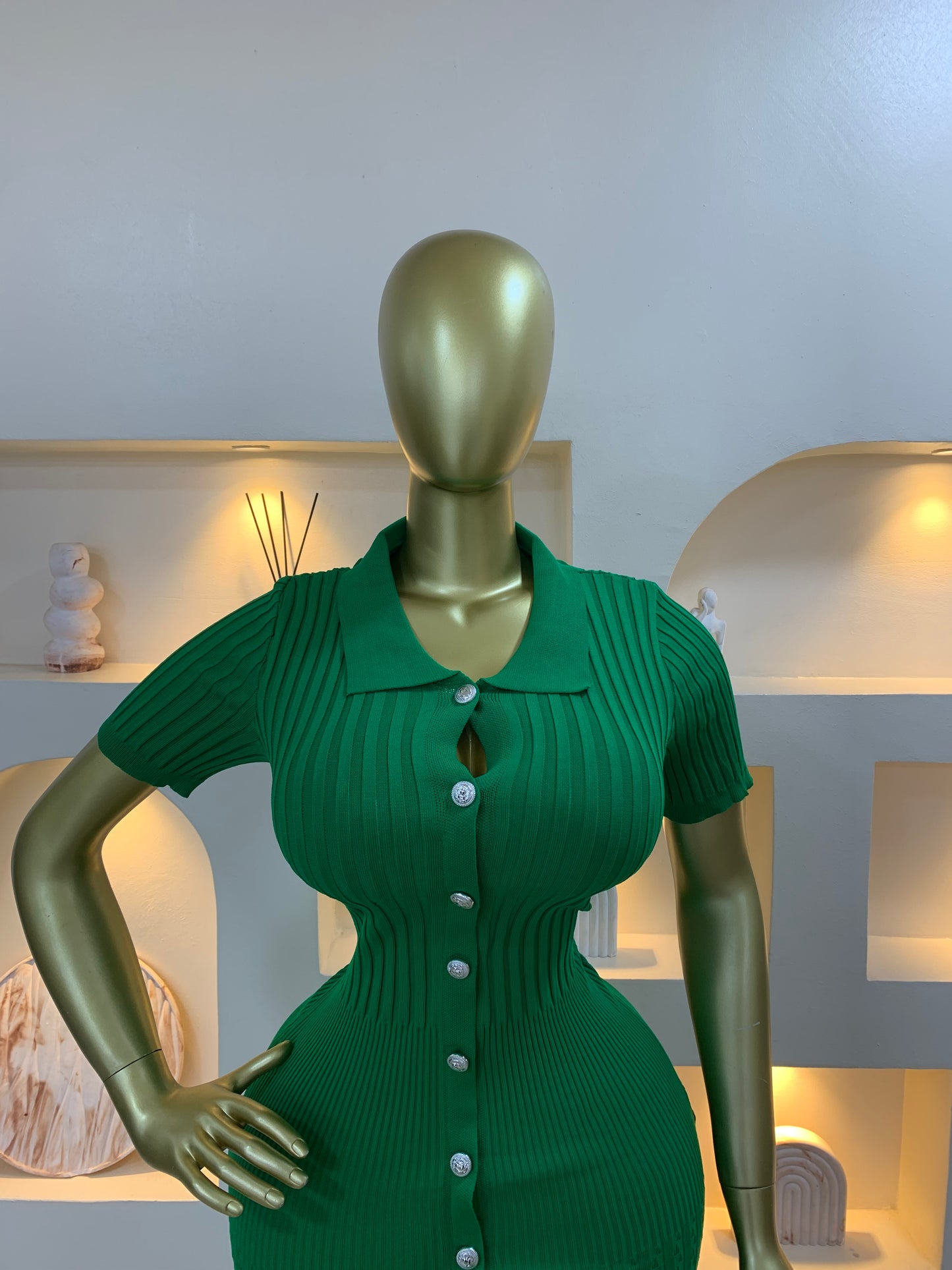 Collar Slit Dress YT112