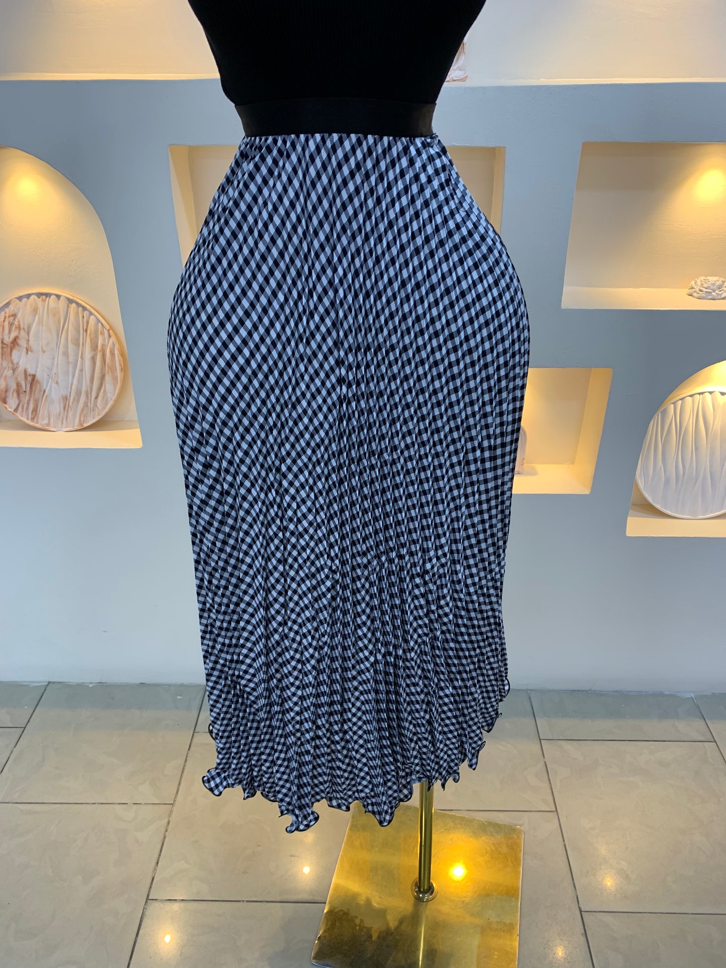 Checkers Pleated Skirt 3020 Tmf031