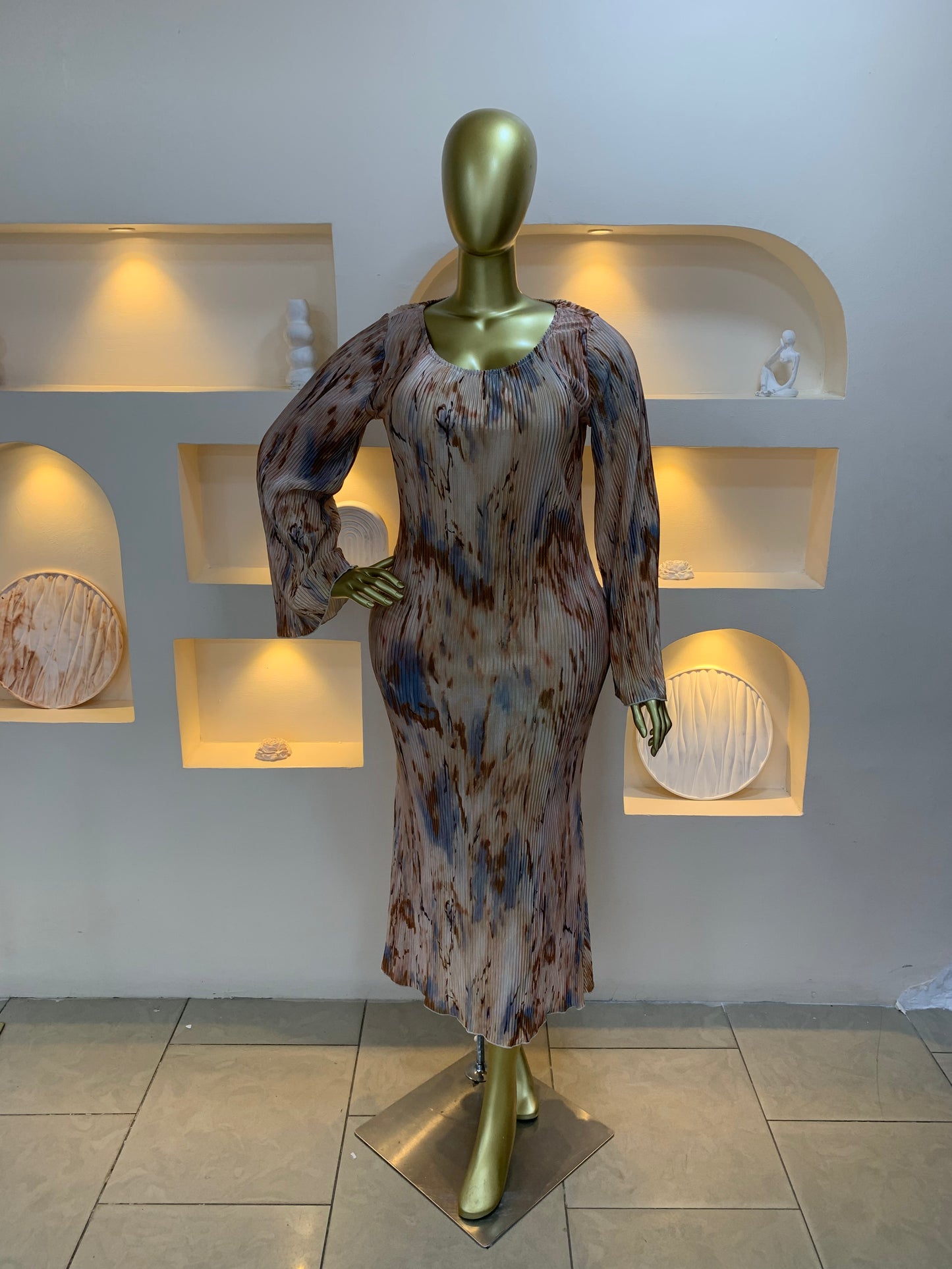 Accordion chiffon dress