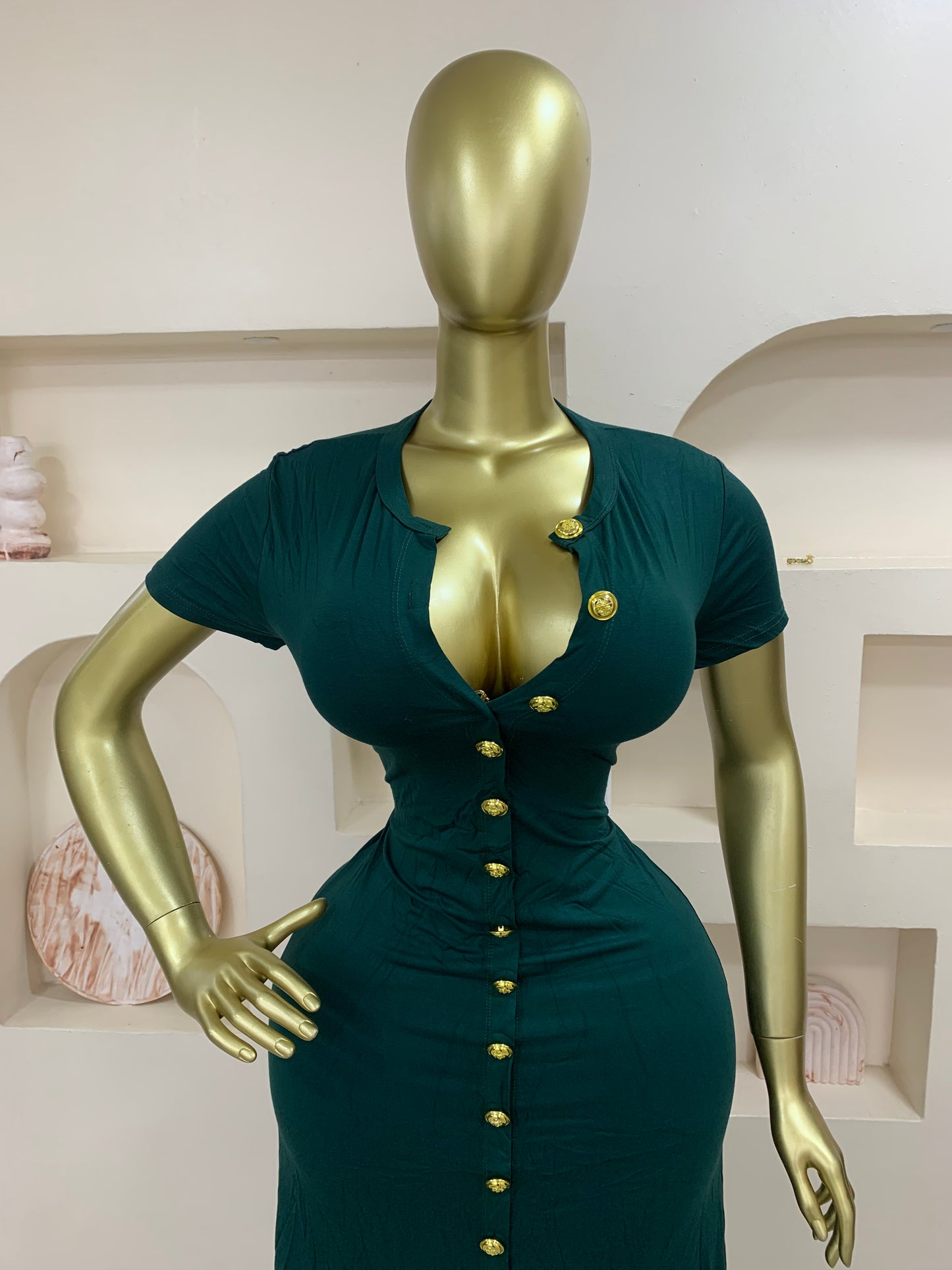 Gold Button dress MW127