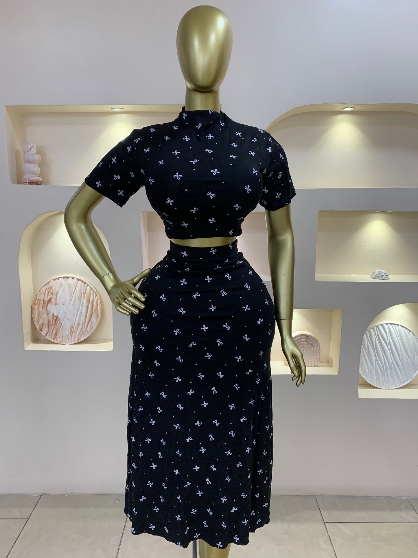 Bow Skirt Two Piece VBA112