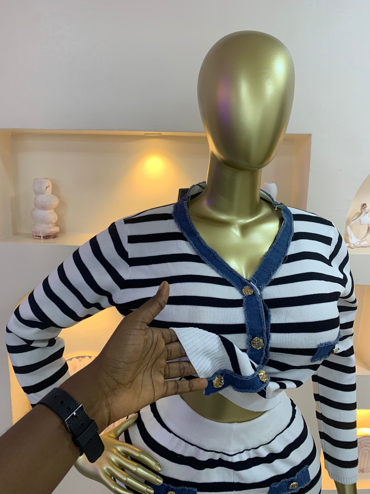 Denim Neck Two Piece MW1111